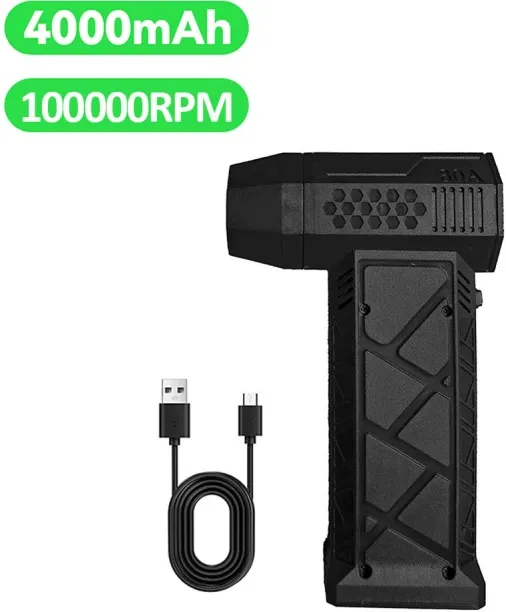 Max (Black 100000RPM) Air Blower Power Display Handheld Mini Turbo Fan Dust Cleaner Wireless Electr…