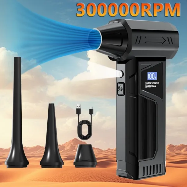 MAX (Orange)Mini Turbo Violent Jet Blower For Car Cleaning Tools 8000mAh Wireless Jet Fan 52m/s Tur…