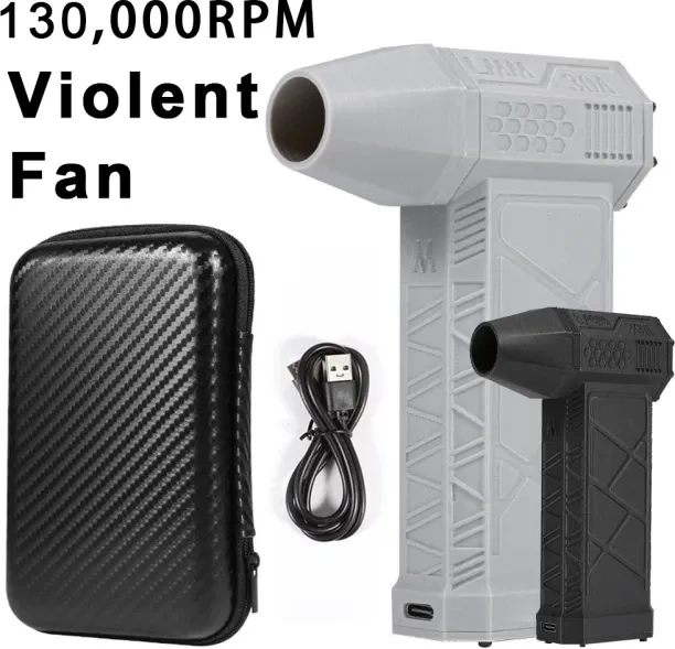 MAX (Black)130000RPM Brushless Motor High Wind Power Blower 52M/S High Speed Duct Fan 8000mAh Mini …