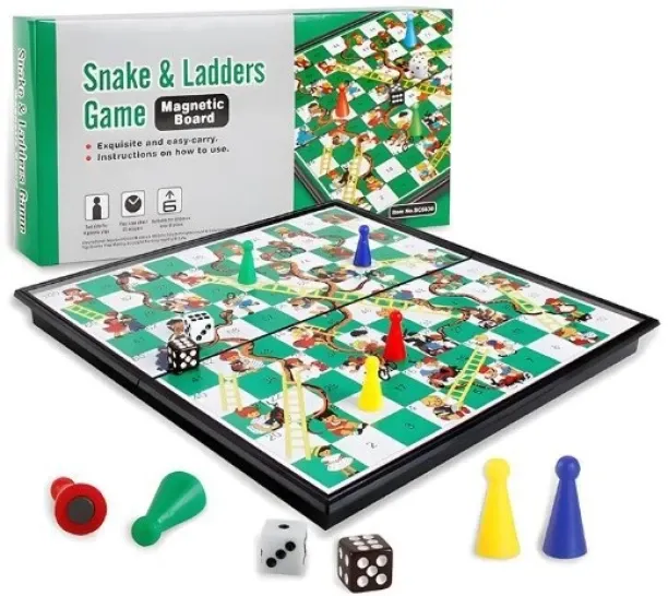 Click2Buy Magnetic Snakes & Ladders Travel Game - Folding Board - Strategy Board Game Board Game Ac…
