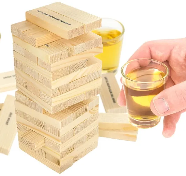 ALANES Drunken Building Blocks and Shot Glass Drinking Game Party & Fun Games Board Game