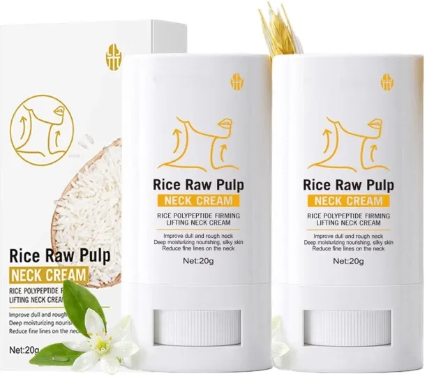 LIUHUI Rice Raw Pulp Neck Cream, Firming & Lifting Neck Cream Stick Skin Tightening Stick For Fine …