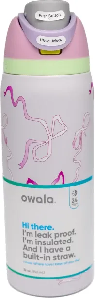 Owala White and Pink Bows 0.945 L Bottle