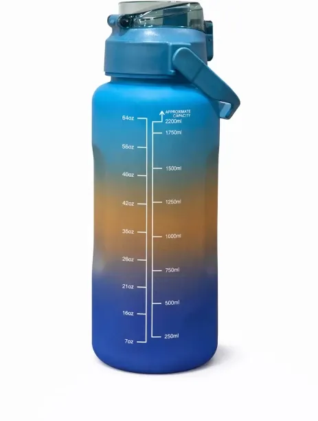 HEALTH 2.2L Motivational Water Bottle with Time Marker & Straw – Leakproof BPA Free Gym Sports Bott…