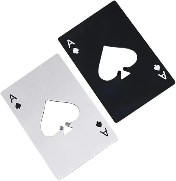 ONESTOGO Ace Of Spades Bottle Opener Credit Card Size Pocker Cap Opener Portable Stainless Steel Ca…