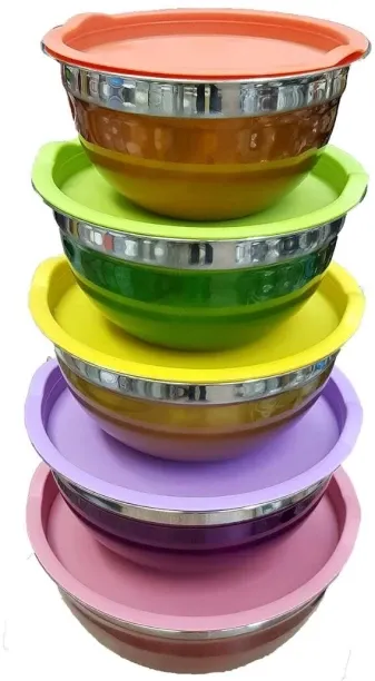 Juchu Stainless Steel Salad Bowl 5pcs Stainless Steel Salad Bowl