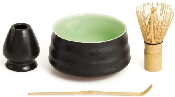 Chenshia Matcha Set - Match Bowl with Spout and Whisk Match Aluminium Serving Bowl