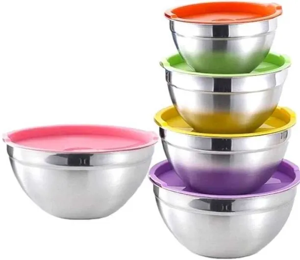 Wendy,s 5 Piece salad bowl Stainless Steel Mixing Bowl