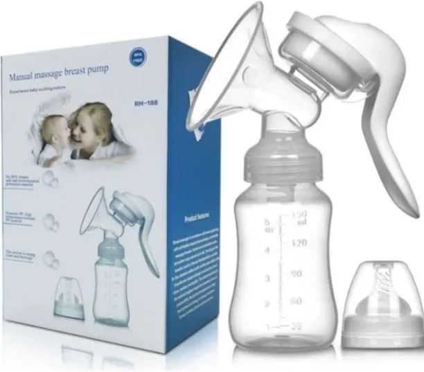 Globality Manual Breast Pump, Silicone Hand Pump For Breastfeeding  - Manual