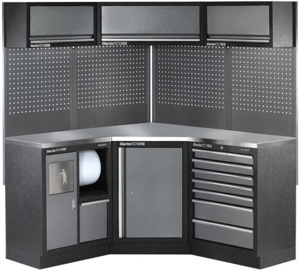 Clarke COMBGSM05 Modular Corner Storage System 19 Piece Package Stainless Steel Worktops Steel Free…