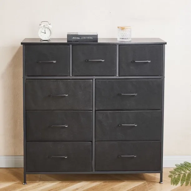 Golden Star Africa Storage Cabinet 9 Chest of Drawers Fabric Dressing Table Closet Organizer Metal …