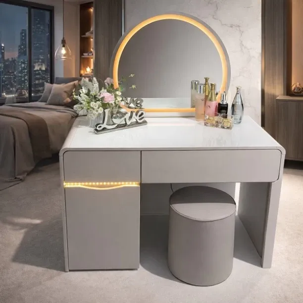 Prestige Home and Decor Seleno Dressing Table Set Solid Wood Free Standing Chest of Drawers