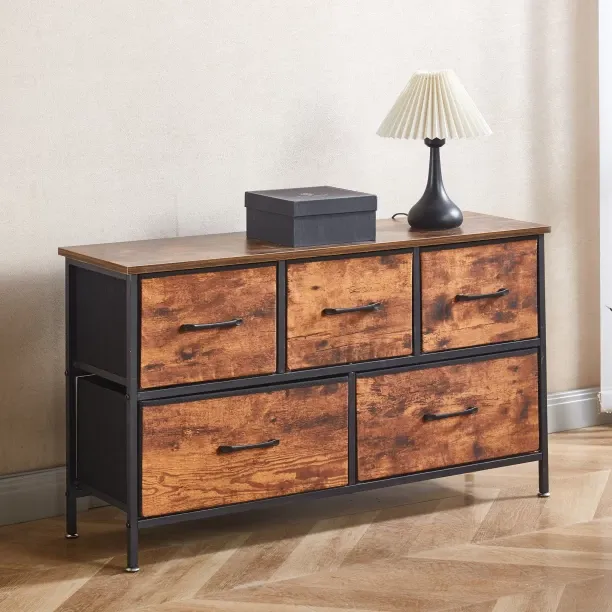 Golden Star Africa Storage Drawers 5 Chest of Cabinets Fabric Dressing Table Closet Organizer Metal…