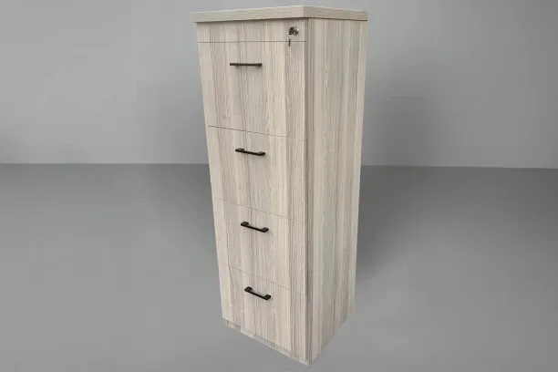 Generic IQ Filing Cabinet 4-Drawer with Lock 480mm x 1400mm (Aged Oak) Engineered Wood Free Standin…