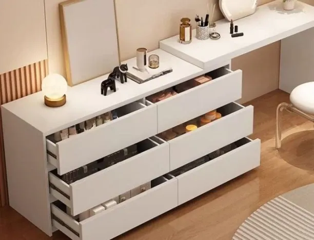 DRESSING TABLE Premium Wooden Dressing With Mirror Solid Wood Free Standing Cabinet