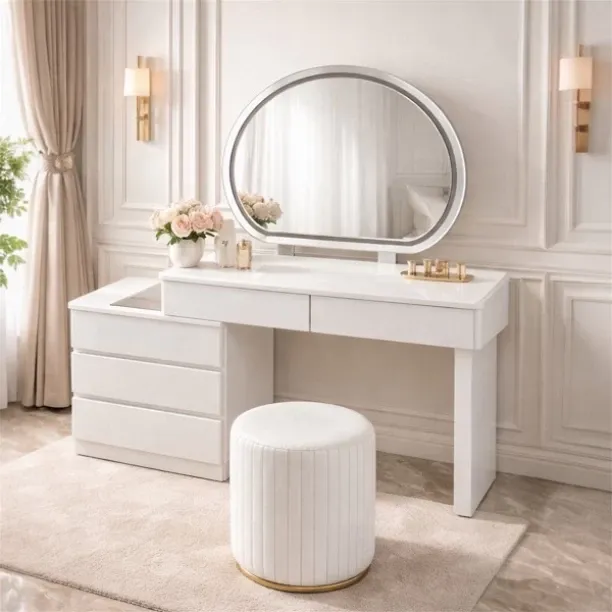 Prestige Home and Decor Maltese Dressing Table Set Solid Wood Free Standing Chest of Drawers