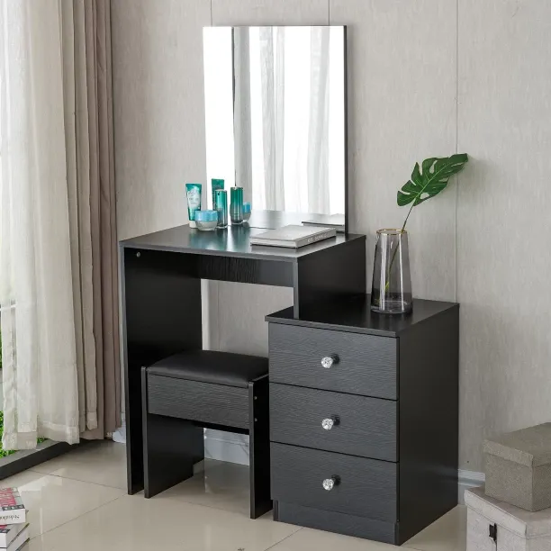 Golden Star Africa Dressing Table with Mirror Makeup Vanity Desk Storage Table Melamine Free Standi…