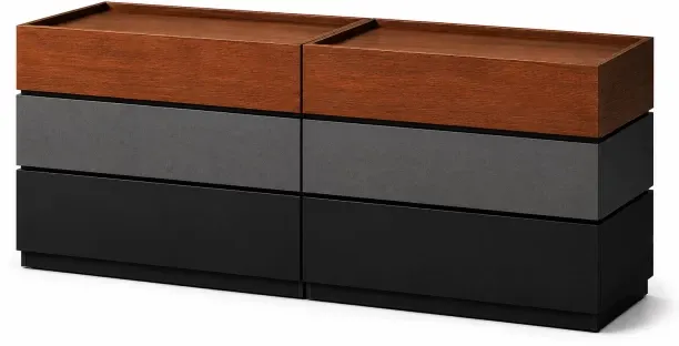 Innolife Stackable Chest of Drawers Elegant 6 Drawer Bedroom Dresser Multi-toned Engineered Wood Fr…