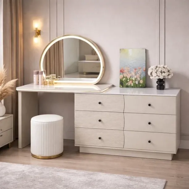 Prestige Percival Dressing Table Set Solid Wood Free Standing Chest of Drawers