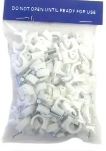 Investify 10mm Round Cable Clip, Pack of 100 Plastic Standard Cable Tie