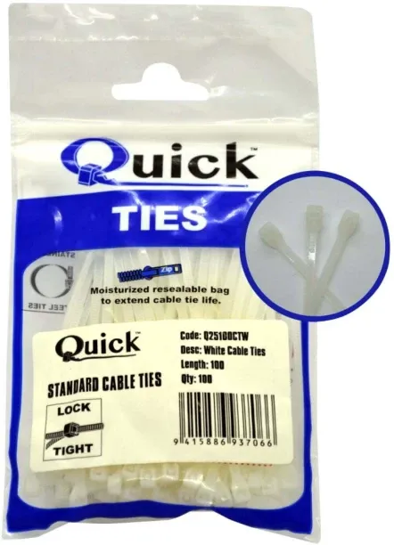 Quick Cable ties 2.5 Plastic Standard Cable Tie