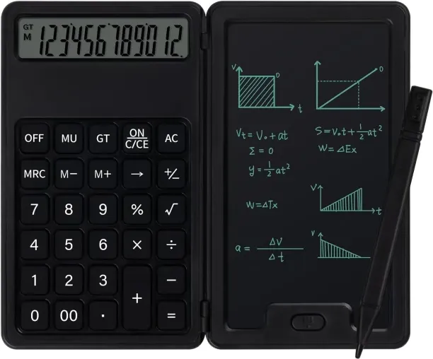 Happyfun Desk Portable Basic Calculator, Small Mini Calculators with Writing Notepad and Stylus Bas…