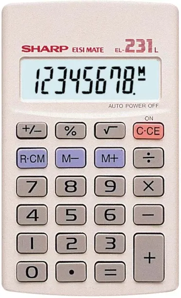 Sharp 8 Digit Basic Calc El231Lb Basic  Calculator