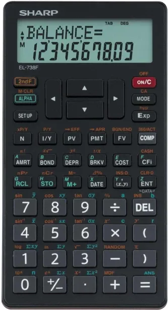 Sharp El-738 Financial Calculator Scientific  Calculator