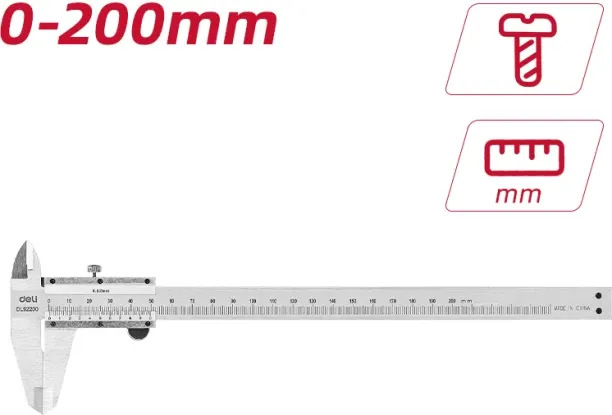 Deli Tools Deli 200mm Vernier Caliper Accurate Measurement Vernier Caliper
