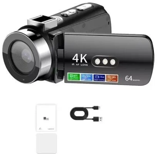 Prime Mart D9 4K Camera 4K Wifi IR SLR Digital Camera 64mp 4800mah Built In Battery Standard  Lens