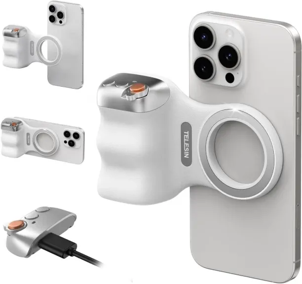 Flycross Fun Shot Magnetic Phone Camera DSLR Style Shutter Grip for iPhone & Android with Anti-Drop…