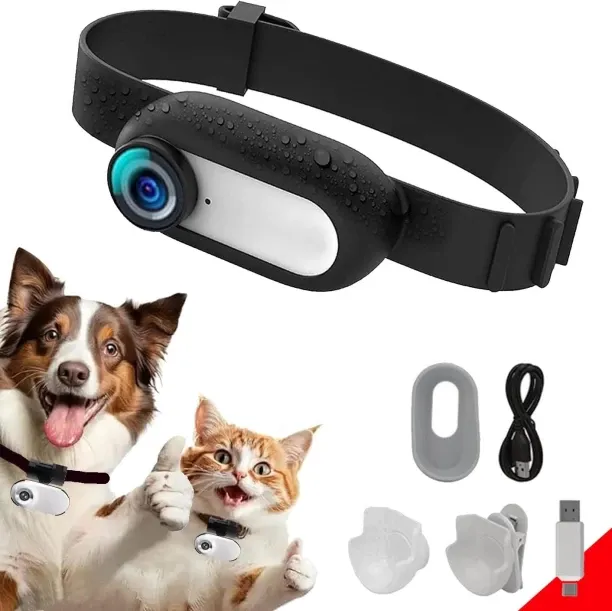 Loznron HD 1080P Cat Camera Collar Plastic Camera Rig