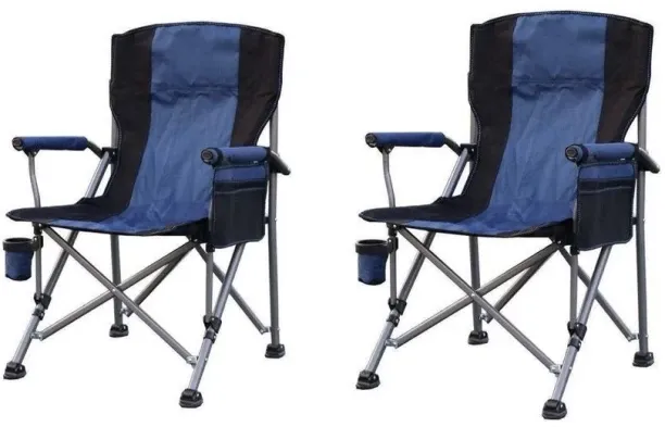 Luka 2 x Camping s Folding Camping s - Blue, Black Foldable Chair