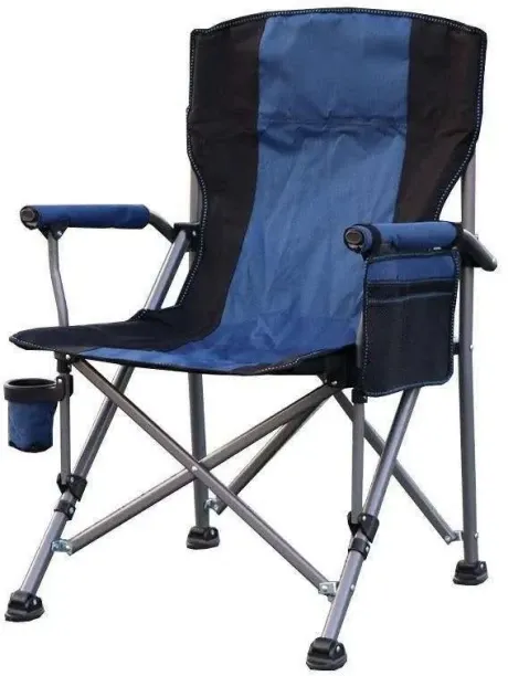 Solid Folding Camping Chair With Cup Holder &Side Pocket Camping  Outdoor Foldable Chair