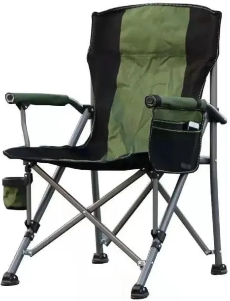 Camping Chair (WGYI) (1017) - Green with Bag & Cup Holder Foldable Chair