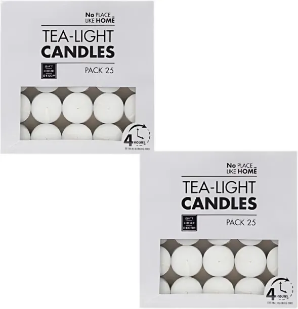 AZ Décor Candle Tea-Light White 3.5Cm Box-25