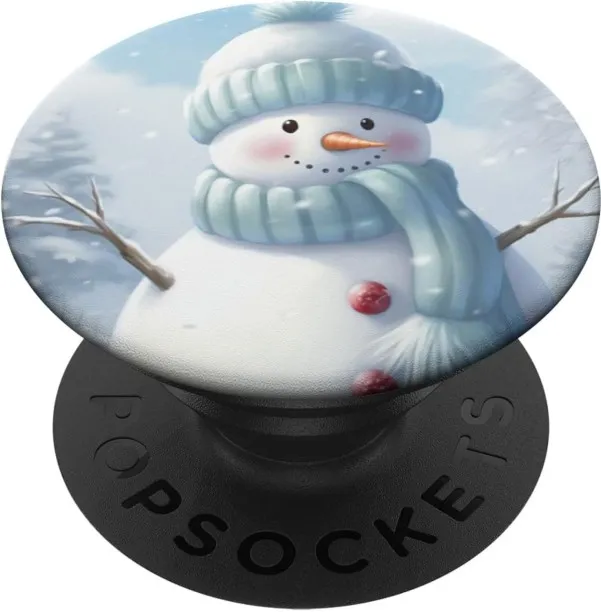 LAHDEK Cute Christmas Snowman Winter Snow Scene holiday season PopSockets Standard PopGrip Car Mobi…