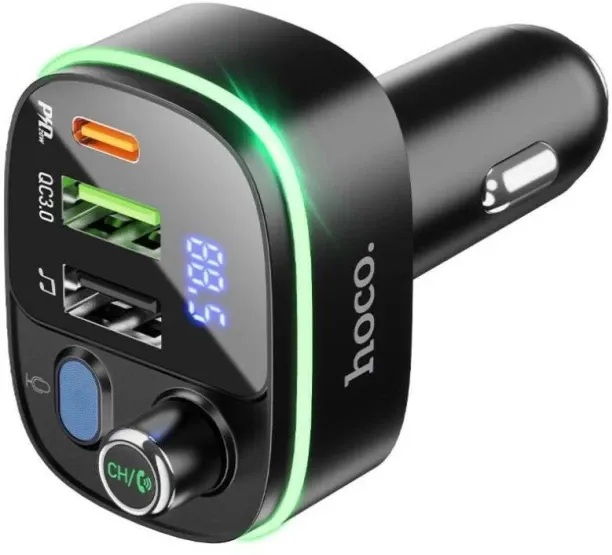 hoco v5.0 Car Bluetooth Device with Car Charger, USB Cable, FM Transmitter