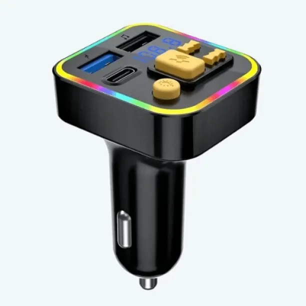 Generic v5.0 Car Bluetooth Device with Car Charger, MP3 Player, FM Transmitter