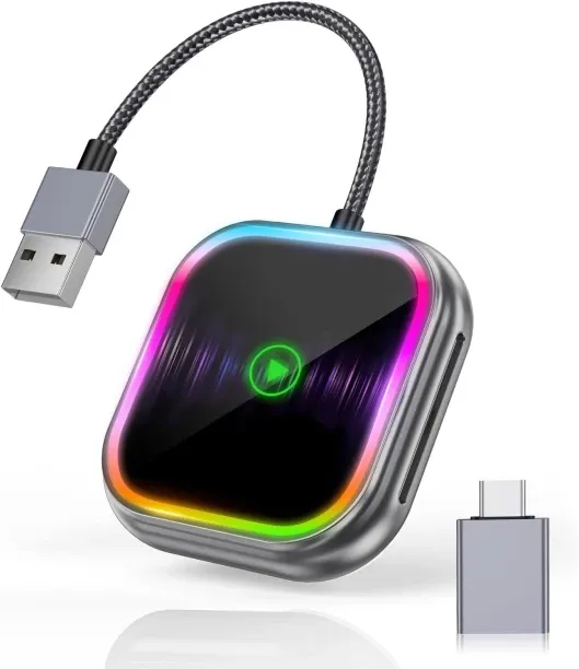 Bloo Converts Wired to Wireless CarPlay, CarPlay Adapter Compatible with 800+ Car Models Car Stereo