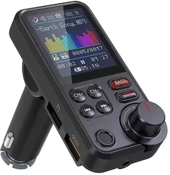 Happyfun Car Bluetooth Device with MP3 Player,Car Wireless FM Transmitter Radio Adapter Car Stereo