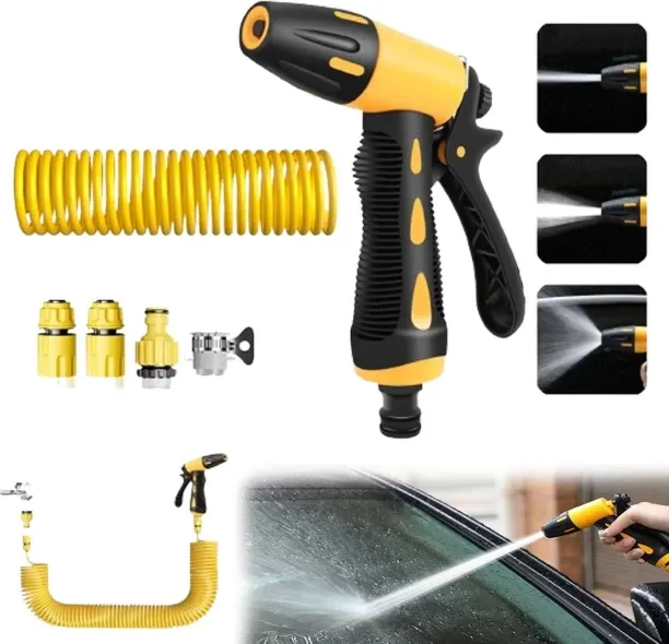High Pressure Garden Hose Nozzle Sprayer with Foam Bottle, Adjustable Water Hose Nozzle, Multifunct…
