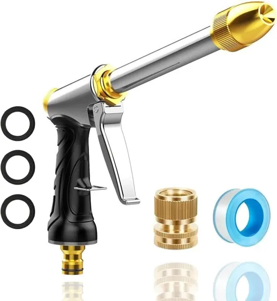 Shiyuan Heavy garden hose nozzle - adjustable spray mode high-pressure rotary spray gun, brass nozz…