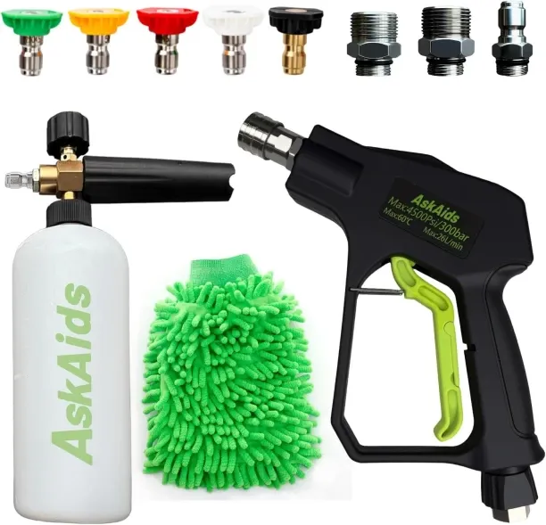 Junxidz Short Pressure Washer Gun with Foam Cannon,High Pressure Wash Foam Gun with 1/4 Inch Quick …