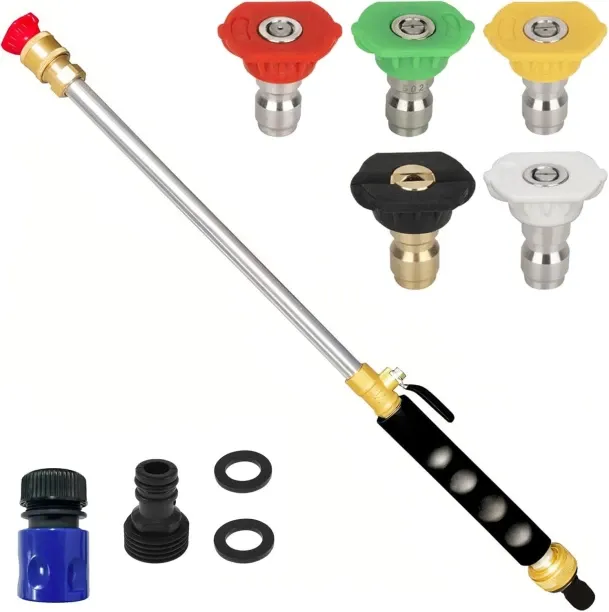 Shiyuan Upgrade Leak-Free jet nozzle high pressure hose nozzle，Suitable for garden hoses high press…