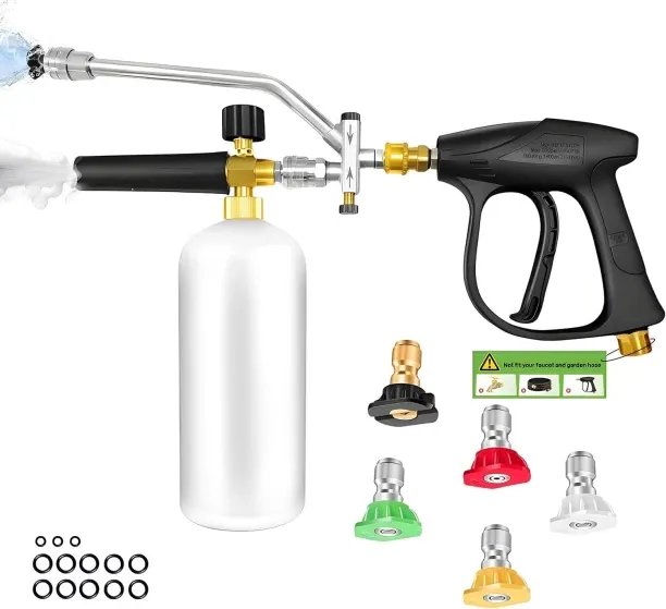 Junxidz 22Pc Foam Cannon for Pressure Washer with Dual-Connector&Short Pressure Washer Gun, Power W…