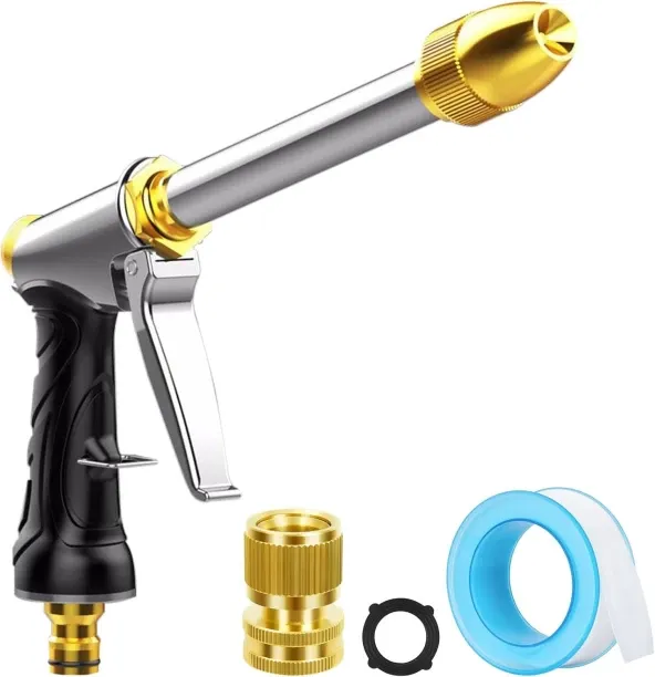Junxidz Upgraded Garden Hose Nozzle Sprayer, 100% Heavy Duty Metal Water Hose Nozzle, High Pressure…