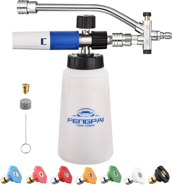 Shiyuan Pressure Washer with Dual Connector Accessory & 7 Sprayer Nozzles, Dual Lance Soap Cannon, …