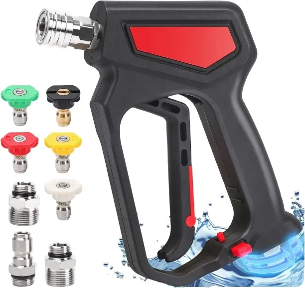 Junxidz Pressure Washer Short Gun with Swivel, 5000 PSI/10.5 GPM High Power Washer Gun with 5 Nozzl…