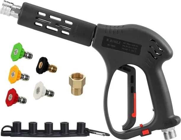 Shiyuan Short High Pressure Washer Gun, 5000 PSI, Replacement for Hot and Cold Water, M22 Fitting, …